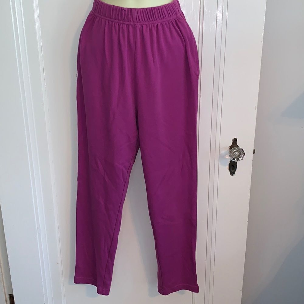 Woman Within magenta pink‎ knit pull on pants